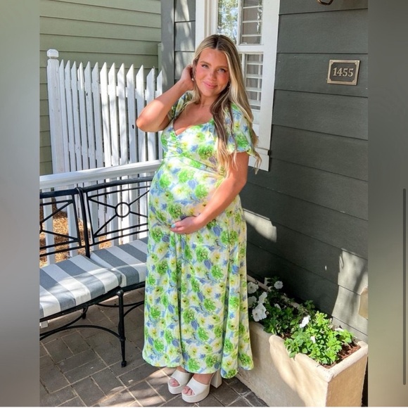 Pinkblush satin floral midi dress nwot - Picture 4 of 5